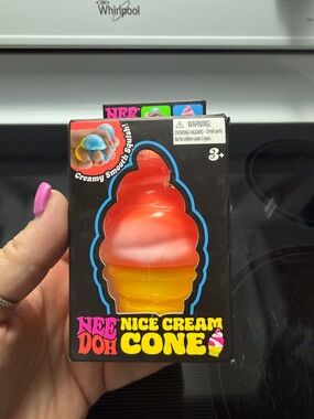 Needoh Cream Cone Squishy Toy - Red and Yellow